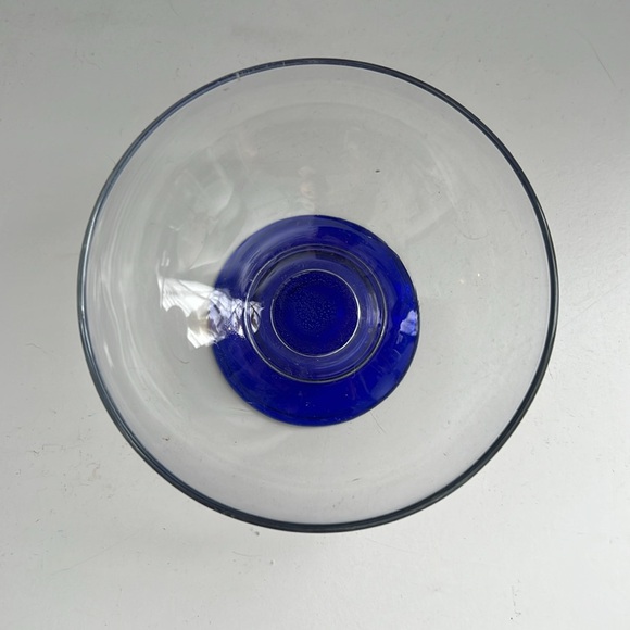 Vintage Clear Glass with Blue Base - Picture 2 of 4